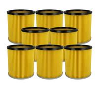 vhbw 8x filtre plissé compatible avec Kärcher NT 301 (1.722-121.0), NT 351 aspirateur - jaune, nettoyable