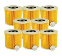 vhbw 8x filtre plissé compatible avec Stanley SXVC25PTDE, SXVC30XTDE, SXVC30, SXVC50XTDE, SXVC35PTDE aspirateur - jaune, nettoyable