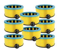 vhbw 8x filtre plissé compatible avec Starmix GS AR 1220 EW, GS L-1220 HMT, GS L-1232 HMT, GS L-1435 PZ aspirateur - bleu / jaune / noir