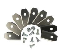 vhbw 9x Lames compatible avec Greenworks Optimow 5, Optimow 4, Optimow M, Optimow 7 tondeuse - Lames de rechange, argenté, acier