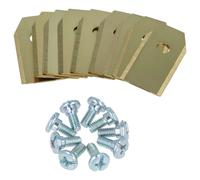 vhbw 9x Lames compatible avec McCulloch Rob R1000, Rob R600 tondeuse - Lames de rechange, or / argenté, apatite de titane