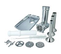vhbw Accessoire hachoir compatible avec KitchenAid robot de cuisine - Poussoir à saucisses, 3 disques, acier inox/plastique