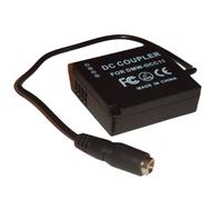 vhbw Adaptateur batterie factice compatible avec Panasonic DMW-BLE9E, DMW-BLG10E, DMW-BLE9, DMW-BLG10 batterie