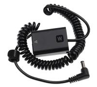 vhbw Adaptateur batterie factice compatible avec Sony Alpha NEX-3, ILCE-6000, ILCE-6300, ILCE-7RM2, NEX-3A reflex, numérique, DSLR, câble spiralé