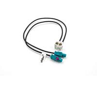 vhbw Adaptateur d'antenne Double Fakra (B) Compatible avec Audi/VW RNS 2, RNS 310, RNS310, RNS510 autoradio Automobile - Câble convertisseur, 20 cm