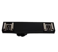 vhbw Adaptateur Double pour Griffe Flash Compatible avec Canon EOS 10D, 1100D Appareil Photo - Support de Sabot Flash E-TTL, Plastique/métal, Noir