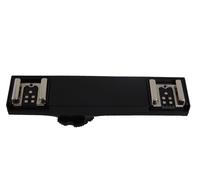 vhbw Adaptateur double pour griffe flash compatible avec Canon EOS 40D, 450D appareil photo - Support de sabot flash E-TTL, plastique / métal, noir