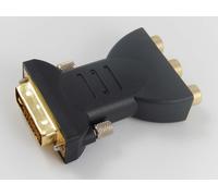 vhbw Adaptateur DVI vers RCA cinch pour connexion de systèmes DVI à des appareils RCA - Convertisseur vidéo composite 3RCA, noir