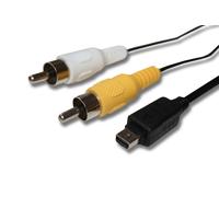 vhbw Adaptateur en composite audio-video compatible avec Olympus mju 6000, 7000, 1060, 600, 1200, 1070, 500, 40, 700, 550 appareil photo - Câble AV