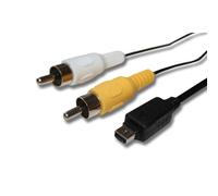 vhbw Adaptateur en composite audio-video compatible avec Olympus Pen E-PL5, E-PL2, E-P1, E-P2, E-P3, E-PL1, E-P5, E-PL3 appareil photo - Câble AV