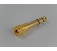 vhbw Adaptateur jack stéréo avec port 3,5 mm vers fiche jack 6,35 mm pour casque, microphone, écouteurs - métal, or