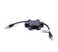 vhbw Adaptateur Multi-Port Audio 5 Sorties pour Casque, Box, Tablette - Noir