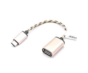 vhbw Adaptateur OTG Compatible avec Apple Macbook, Macbook Pro appareils - Câble de Prise Femelle USB 3.1 Type C vers connecteur USB 2.0 A, Rose-doré