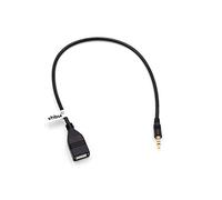vhbw Adaptateur OTG Compatible avec Citroen appareils Mobiles - Câble de Port USB vers connecteur AUX, Noir