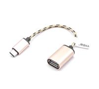 vhbw Adaptateur OTG Compatible avec Sony Xperia XZ, L1, L2, XA, XA1, XA2 appareils - Câble de USB Type C (mâle) vers USB 2.0, Rose métallique
