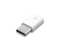 vhbw Adaptateur OTG pour appareils Mobiles - Câble de USB Type C (mâle) vers Micro USB (Femelle), Blanc
