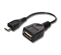 vhbw Adaptateur OTG remplacement pour Nokia CA-157 pour appareils mobiles - Câble de Micro-USB (mâle) vers USB (femelle), noir
