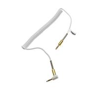 vhbw Adaptateur pour câble Audio stéréo pour Divers appareils - 3,5mm vers Jack 3,5 mm, doré, Angle Droit, Or/Blanc