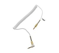 vhbw Adaptateur pour câble audio stéréo compatible avec Sony MDR-1A, MSR7 casque - 3,5mm vers Jack 3,5 mm, doré, angle droit, or / blanc