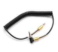 vhbw Adaptateur pour câble audio stéréo compatible avec Sony MDR-1A, MSR7 casque - 3,5mm vers Jack 3,5 mm, doré, angle droit, or / noir