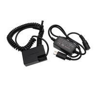 vhbw Alimentation USB compatible avec Canon EOS Kiss X8i appareil photo, caméra vidéo - Coupleur DC, 2m, câble spiralé