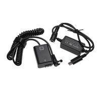 vhbw Alimentation USB remplacement pour Sony AC-PW20 pour appareil photo, caméra vidéo - Coupleur DC - 2m, câble spiralé