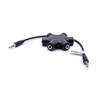 vhbw Audio splitter, répartiteur 5 sorties AUX noir pour écouteurs, boxs, hauts-parleurs, tablettes
