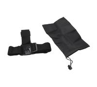 vhbw Bandeau frontal compatible avec GoPro Hero 3 + Plus Silver Edition caméra d'action - Sangle serre-tête, inclus sac de transport noir