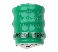 vhbw Batterie bouton rechargeable type V80H (NiMH, 80mAh, 3.6V) - Colonne de 3 batteries, 2 contacts