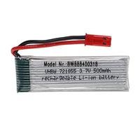 vhbw Batterie Compatible avec Bec connecteur pour modéle RC par ex. Voiture de Course Avion (500mAh, 3,7V, Li-polymère, 57 x 17 x 8 mm)