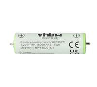 vhbw Batterie Compatible avec Braun CruZer1, CruZer2, CruZer3, Cruzer4, Flex XP 5610, Flex XP 5611 Rasoir Tondeuse électrique (1800mAh, 1,2V, NiMH)