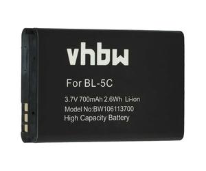 vhbw Batterie Compatible avec Doro 6041, 6040, 2404, 6060, 5860, 6060 ECO, 5861, 6061, 1370, 1372 téléphone Portable (700mAh, 3,7V, Li-ION)