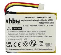 vhbw Batterie compatible avec Floureon UU24, UU24RX, moniteur bébé, babyphone (750mAh, 3,7V, Li-polymère)