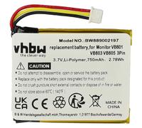 vhbw Batterie Compatible avec Hello Baby HB32RX, SM24, HB24, HB32 Moniteur bébé, babyphone (750mAh, 3,7V, Li-polymère)