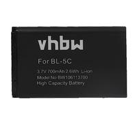 vhbw Batterie Compatible avec Nokia 6600, 6630, 6670, 6680, 6681, 6820, 6822, 7600, 7610, C1 Smartphone (700mAh, 3,7V, Li-ION)