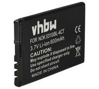 vhbw 1x Batterie Compatible avec Nokia 6700 Slide, 7310 Supernova, 7210 Supernova, 7230, X3 téléphone Portable (600mAh, 3,7V, Li-ION)