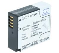 vhbw Batterie Compatible avec Panasonic Lumix DMC-GF3K, DC-G100, DC-G110, DC-G100D, DC-TZ91, DMC-GF3C, DMC-GF3 Appareil Photo (980mAh, 7,4V, Li-ION)