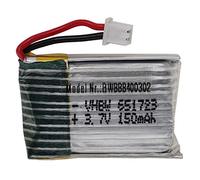 vhbw Batterie Compatible avec PH 1.25 2P connecteur pour modéle RC par ex. Voiture de Course Avion (150mAh, 3,7V, Li-polymère, 25 x 16 x 8 mm)