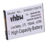 vhbw Batterie Compatible avec Samsung Gravity SGH-T669, Highlight SGH-74, Gravity TXT SGH-T379 téléphone Portable (1100mAh, 3,7V, Li-ION)