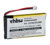 vhbw batterie compatible avec Sena SMH-5 casque écouteurs casque micro sans fil (350mAh, 3.7V, Li-Polymère)