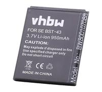 vhbw Batterie Compatible avec Sony-Ericsson Elm J10i2, Hazel J20i, Cedar J108i, Elm J10i téléphone Portable (950mAh, 3,7V, Li-ION)