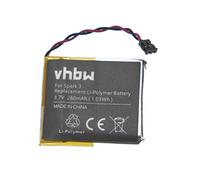 vhbw Batterie Compatible avec Tomtom Adventure smartwatch Montre connectée Bracelet Fitness (280mAh, 3,7V, Li-polymère)