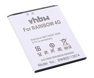 vhbw Batterie Compatible avec Wiko Rainbow 4G, Wax téléphone Portable (2500mAh, 3,7V, Li-ION)