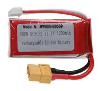 Vhbw Batterie Compatible Avec Xt60 Connecteur Pour Modéle Rc Par Ex. Voiture De Course Avion (1200mah, 11,1v, Li-Ion, 63 X 29 X 30 Mm)-Vhbw