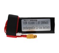 Vhbw Batterie Compatible Avec Xt60 Connecteur Pour Modéle Rc Par Ex. Voiture De Course, Avion (2000mah, 7,4v, Li-Polymère, 91 X 36 X 19 Mm)-Vhbw