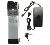 Vhbw Batterie Compatible Avec Yuntong Vélo Électrique Jusque 2014 (10,4ah, 24v, Li-Ion) + Chargeur - Noir / Argenté