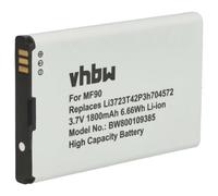 vhbw Batterie compatible avec ZTE MF90U, MF91D, MF91S, MF91S+, MF91S2, MF90C, MF90C1, MF90S routeur modem hotspots (1800mAh, 3,7V, Li-ion)