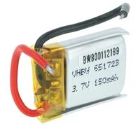 vhbw Batterie pour modéle RC par ex. Voiture de Course Avion (150mAh, 3,7V, Li-polymère, 25 x 17,5 x 7,6 mm, Walkera à 2 Broches)
