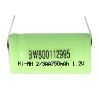 vhbw Batterie Remplacement pour 2/3AA pour modéle RC (750mAh, 1,2V, NiMH, Vert)