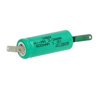 vhbw Batterie Remplacement pour 2/3AAA pour modéle RC (400mAh, 1,2V, NiMH, Vert, avec cosse à souder (Z))